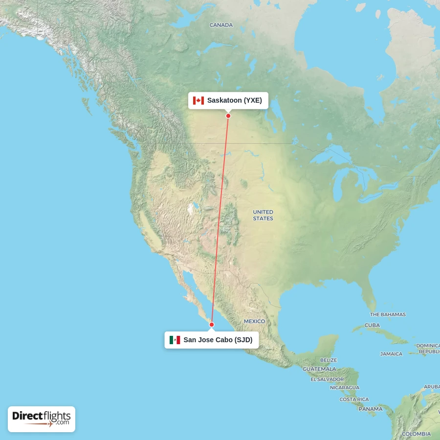SJD - YXE route map