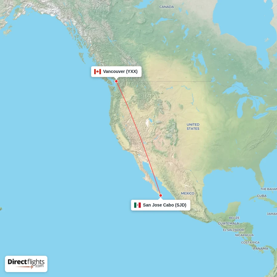 SJD - YXX route map