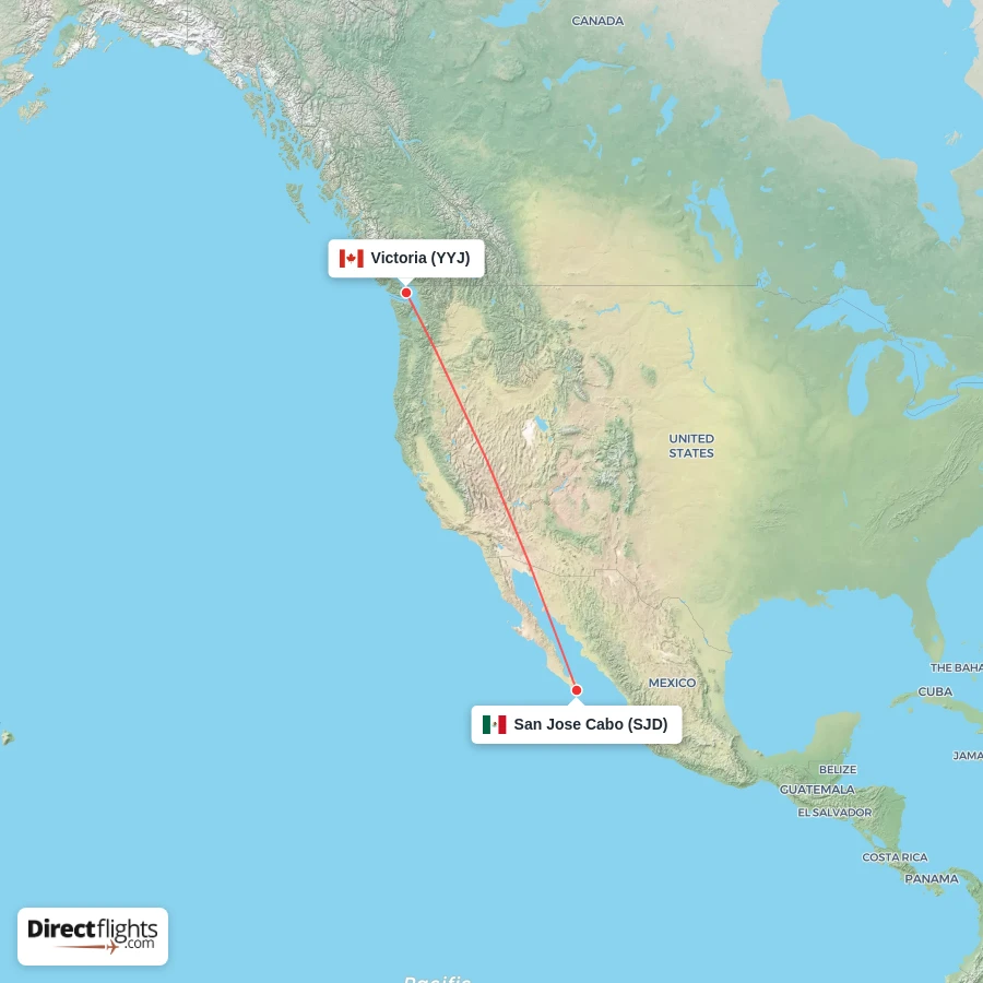 SJD - YYJ route map