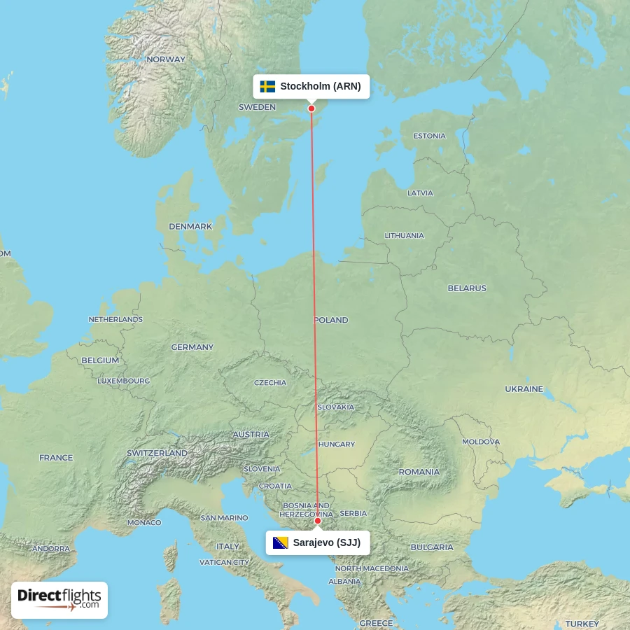 SJJ - ARN route map
