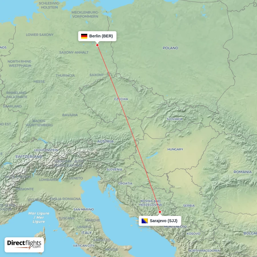 SJJ - BER route map