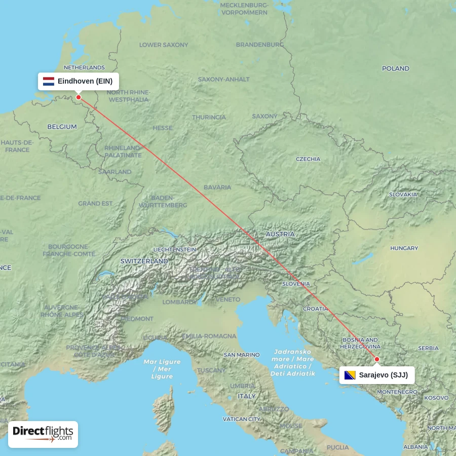 SJJ - EIN route map