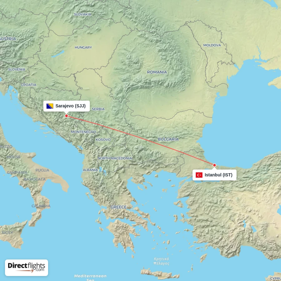 SJJ - IST route map