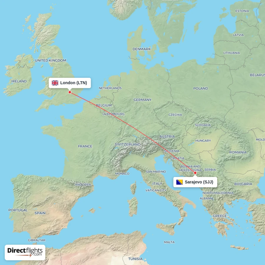 SJJ - LTN route map
