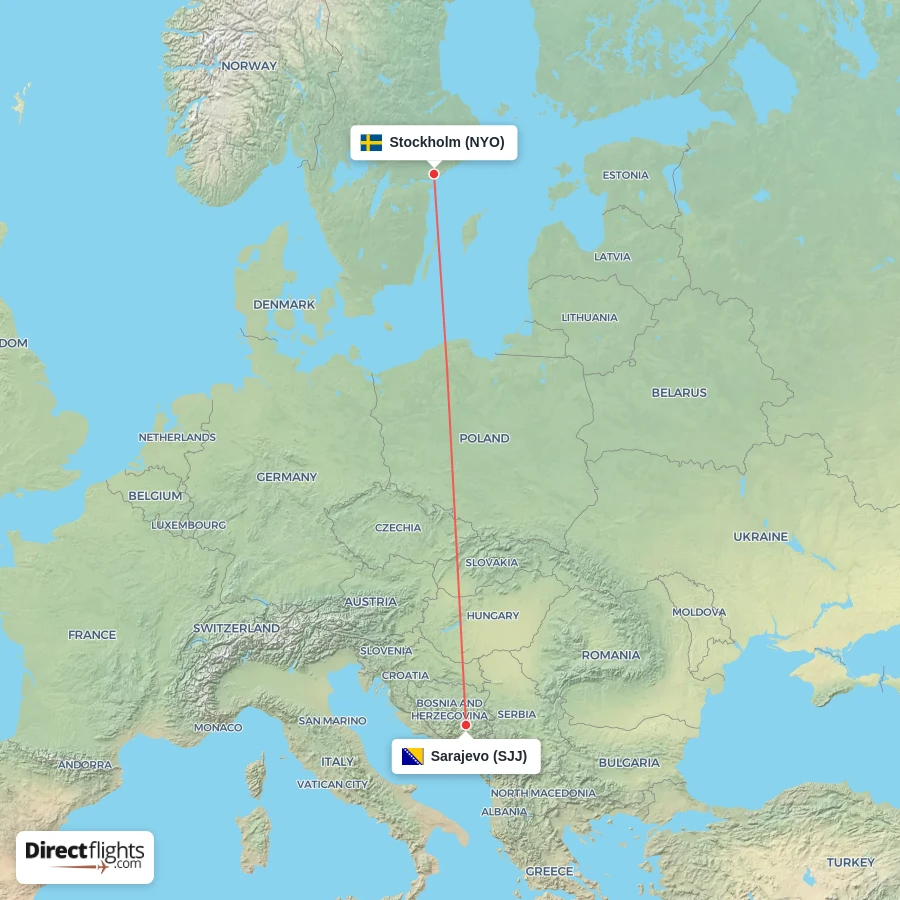 SJJ - NYO route map