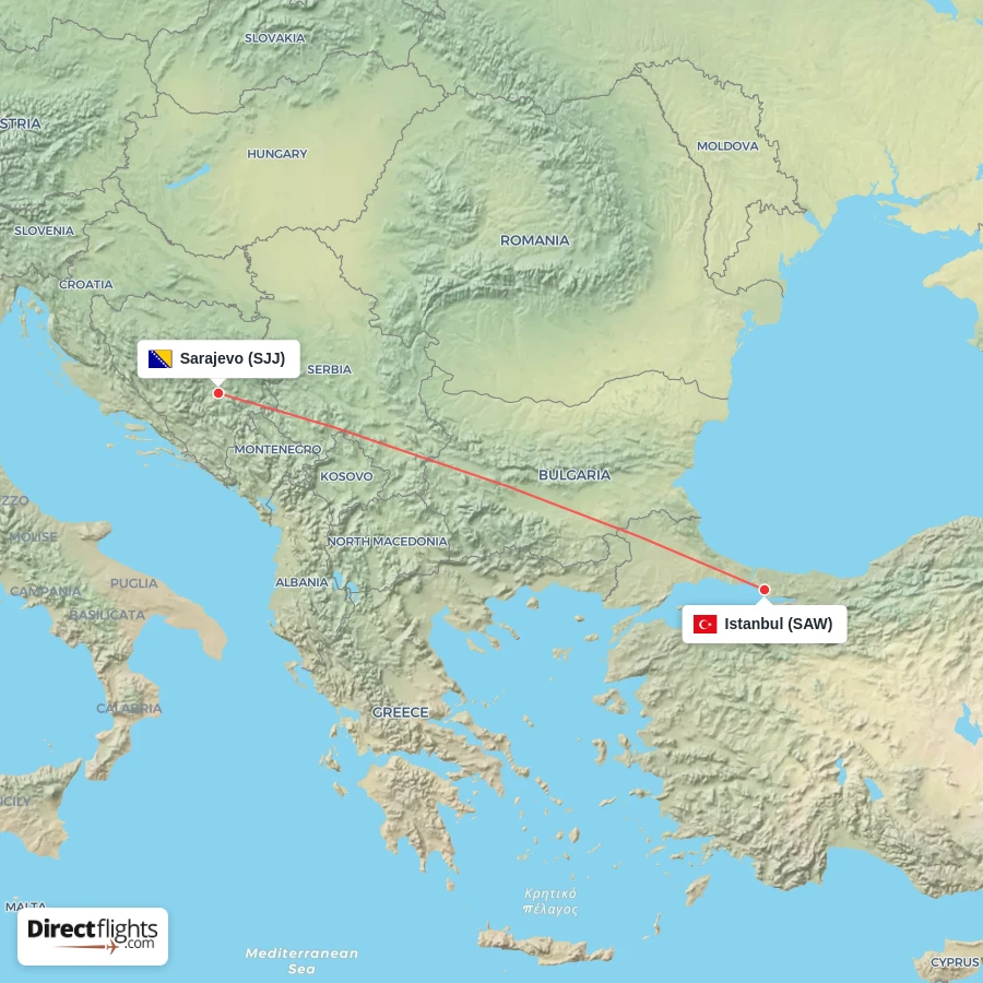 SJJ - SAW route map