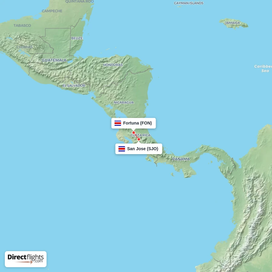 SJO - FON route map