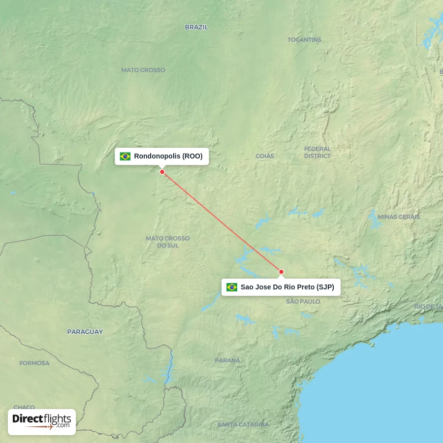 SJP - ROO route map