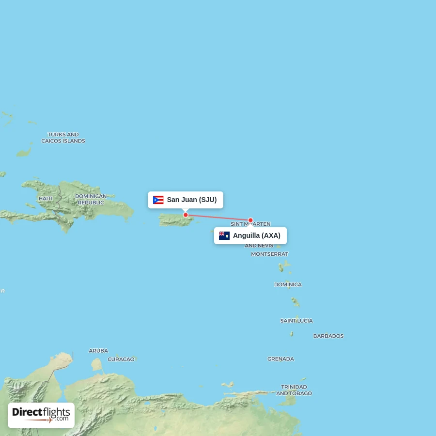 SJU - AXA route map