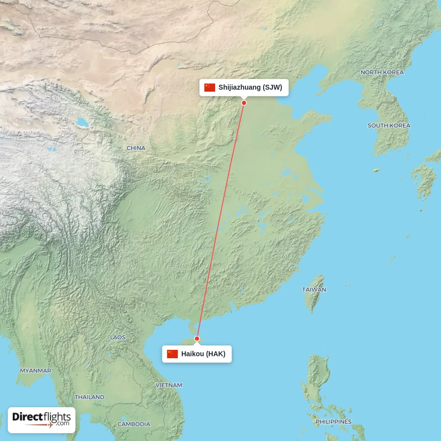 SJW - HAK route map