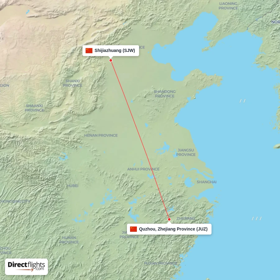 SJW - JUZ route map