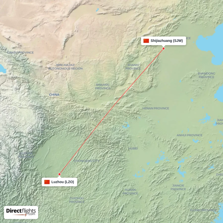 SJW - LZO route map