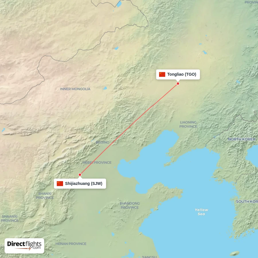 SJW - TGO route map