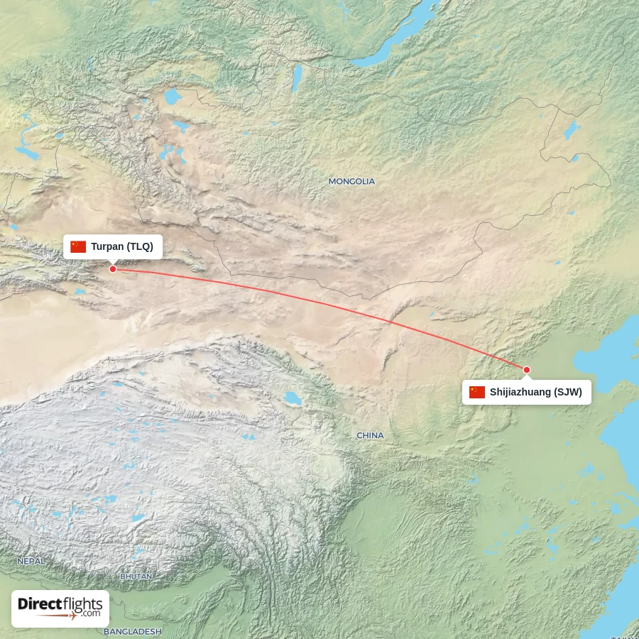 SJW - TLQ route map