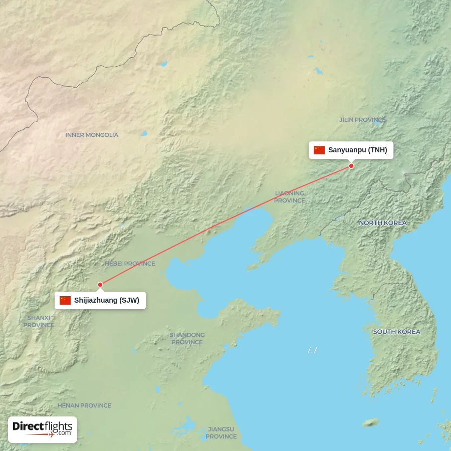 SJW - TNH route map