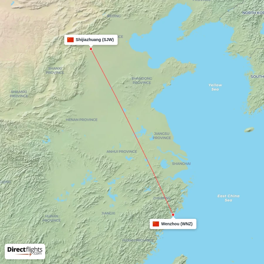 SJW - WNZ route map