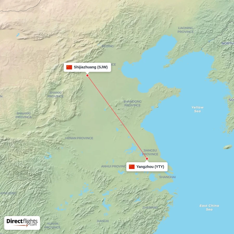 SJW - YTY route map