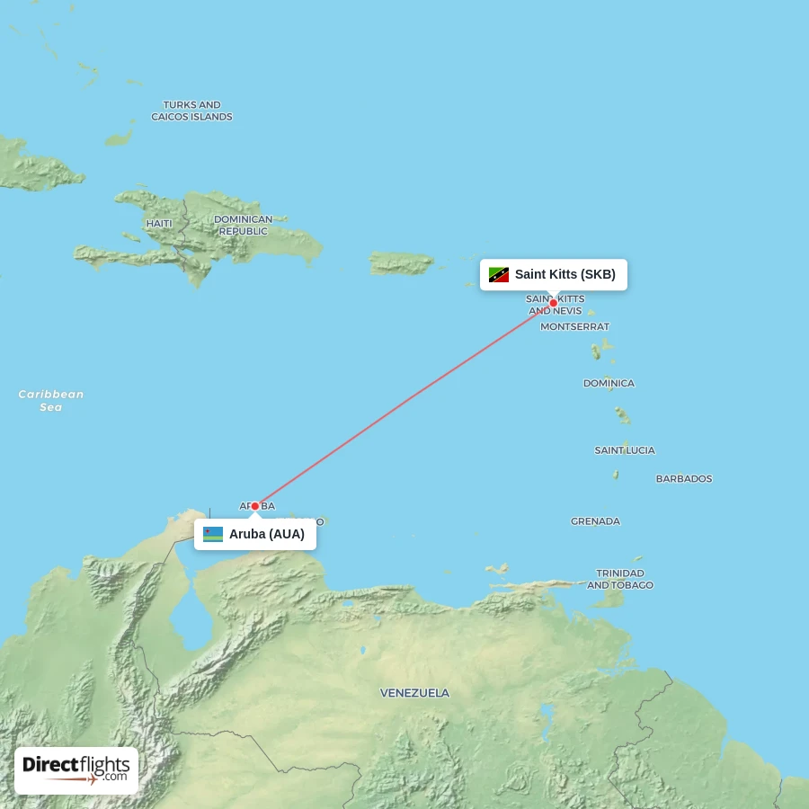 SKB - AUA route map