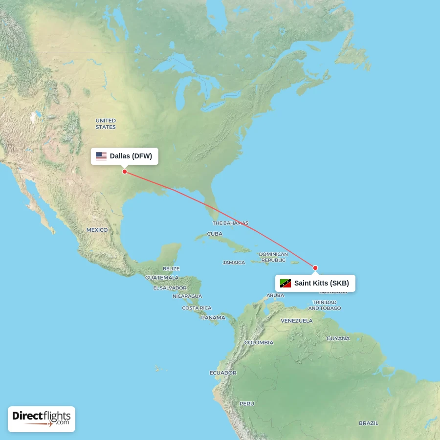 SKB - DFW route map