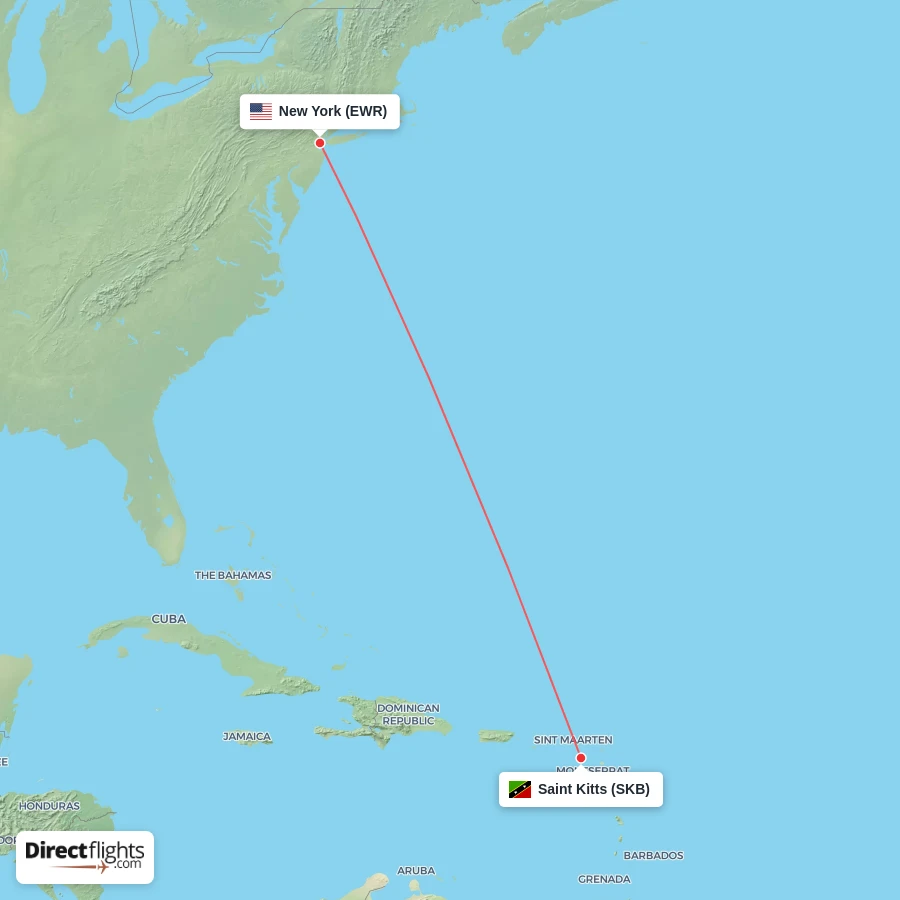 SKB - EWR route map