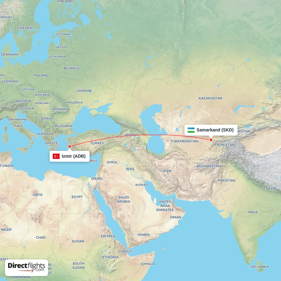 SKD - ADB route map