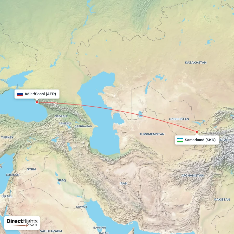SKD - AER route map