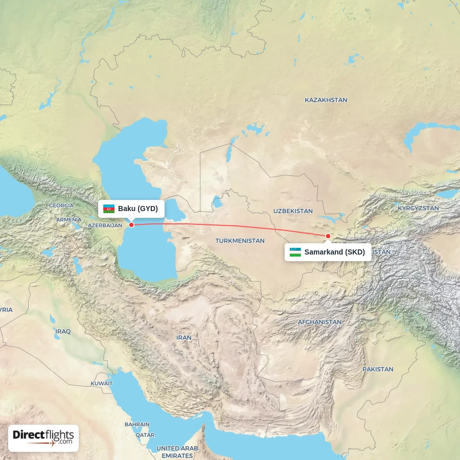 SKD - GYD route map