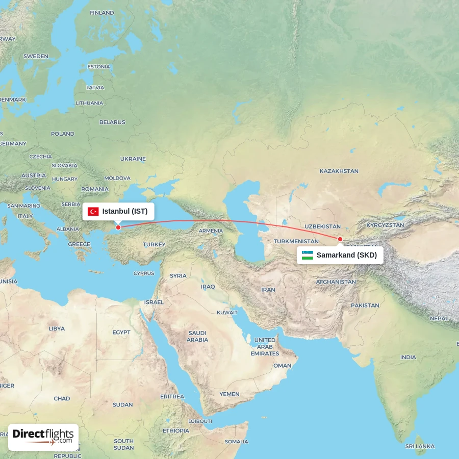 SKD - IST route map