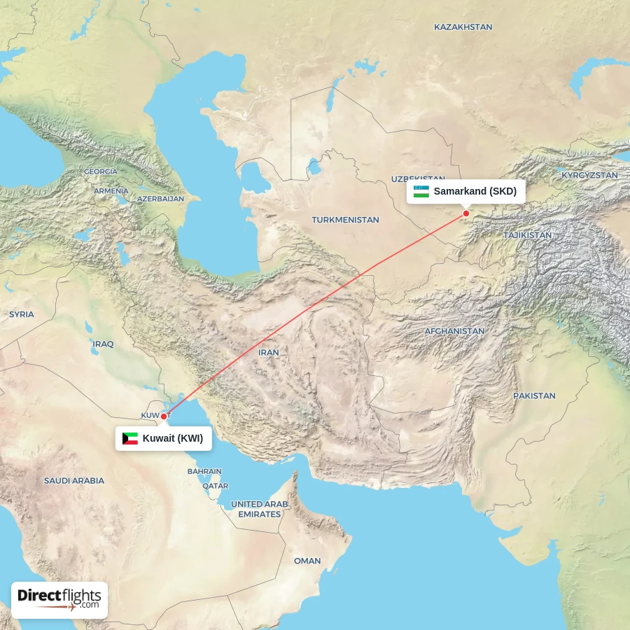SKD - KWI route map