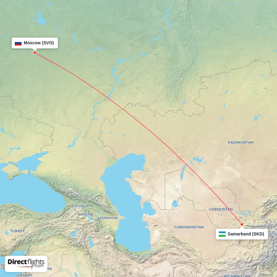 SKD - SVO route map