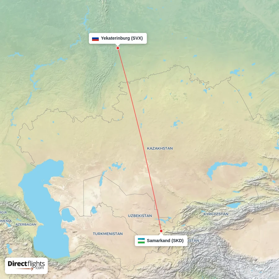 SKD - SVX route map