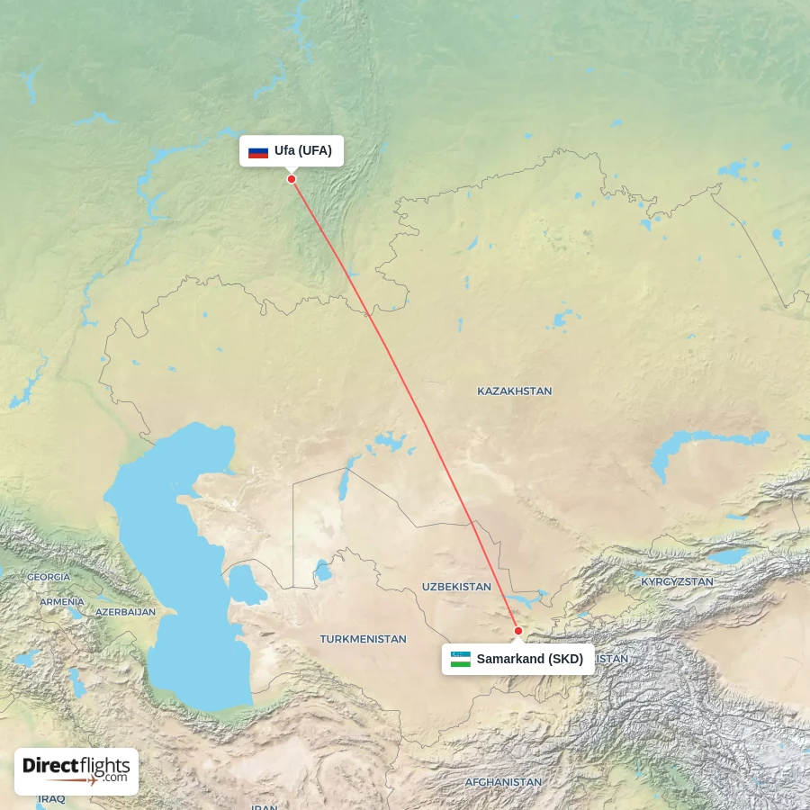 SKD - UFA route map