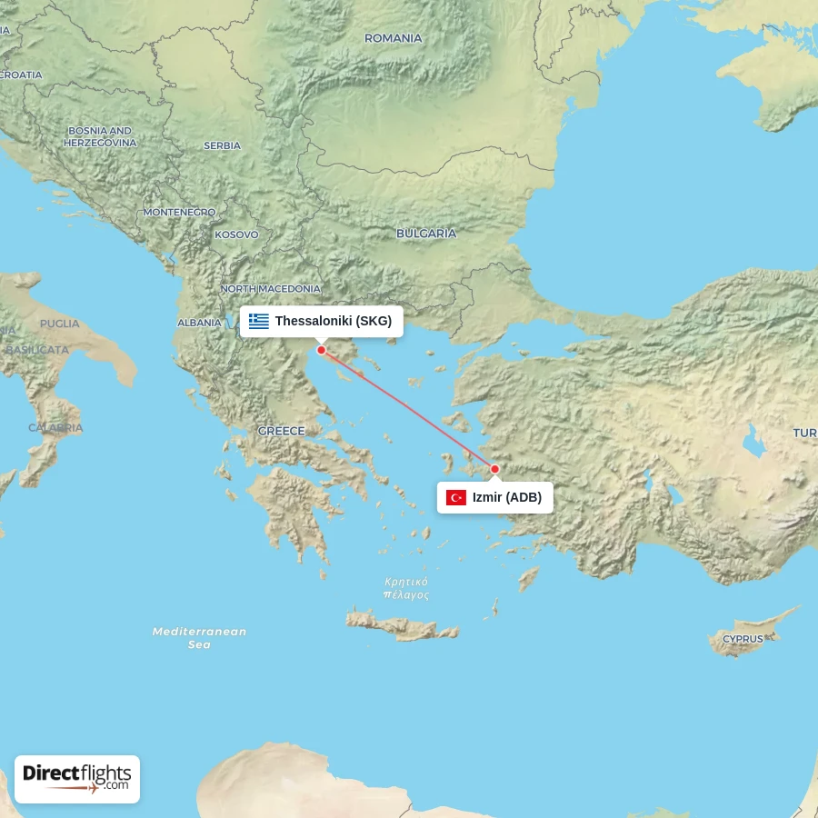 SKG - ADB route map