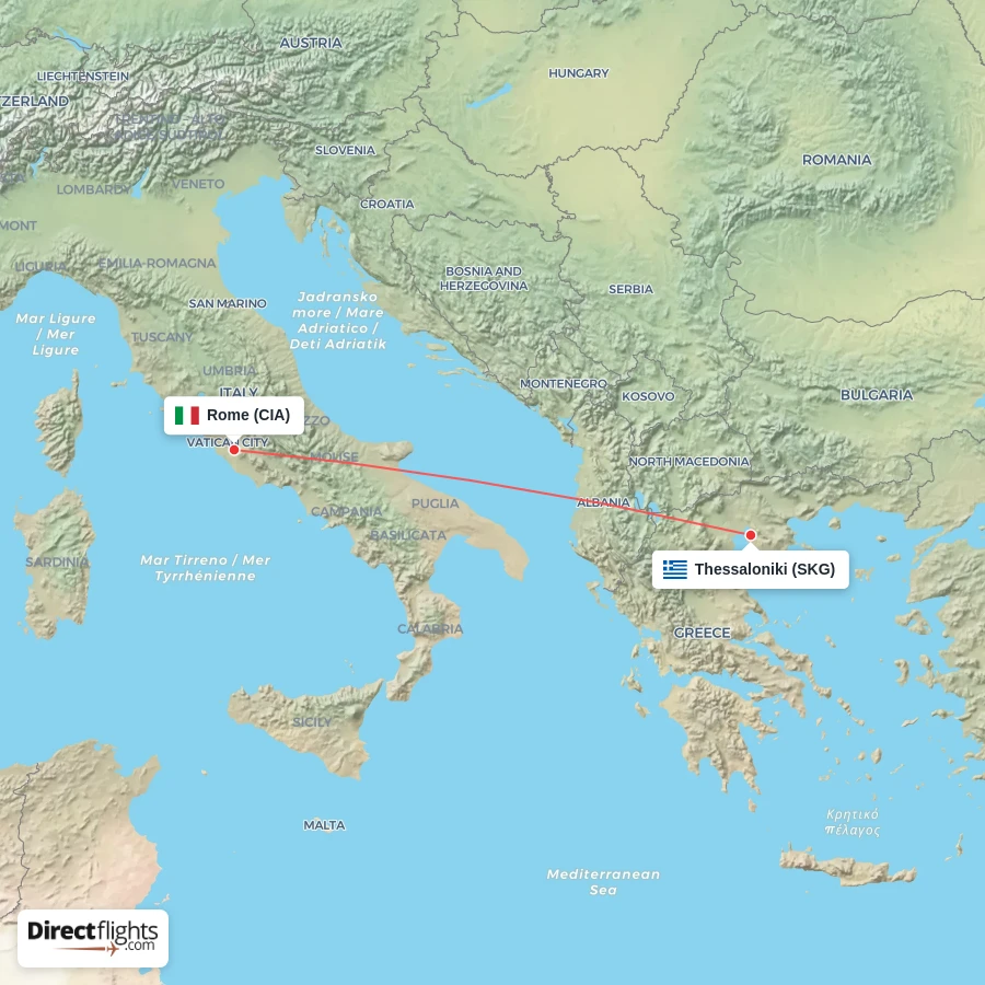 SKG - CIA route map