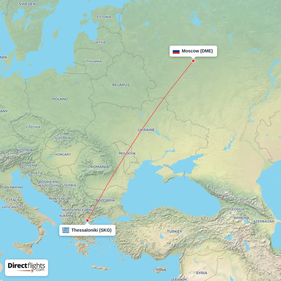 SKG - DME route map