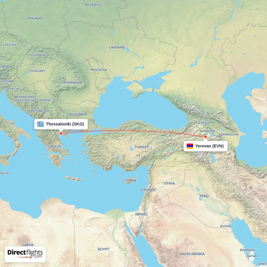 SKG - EVN route map