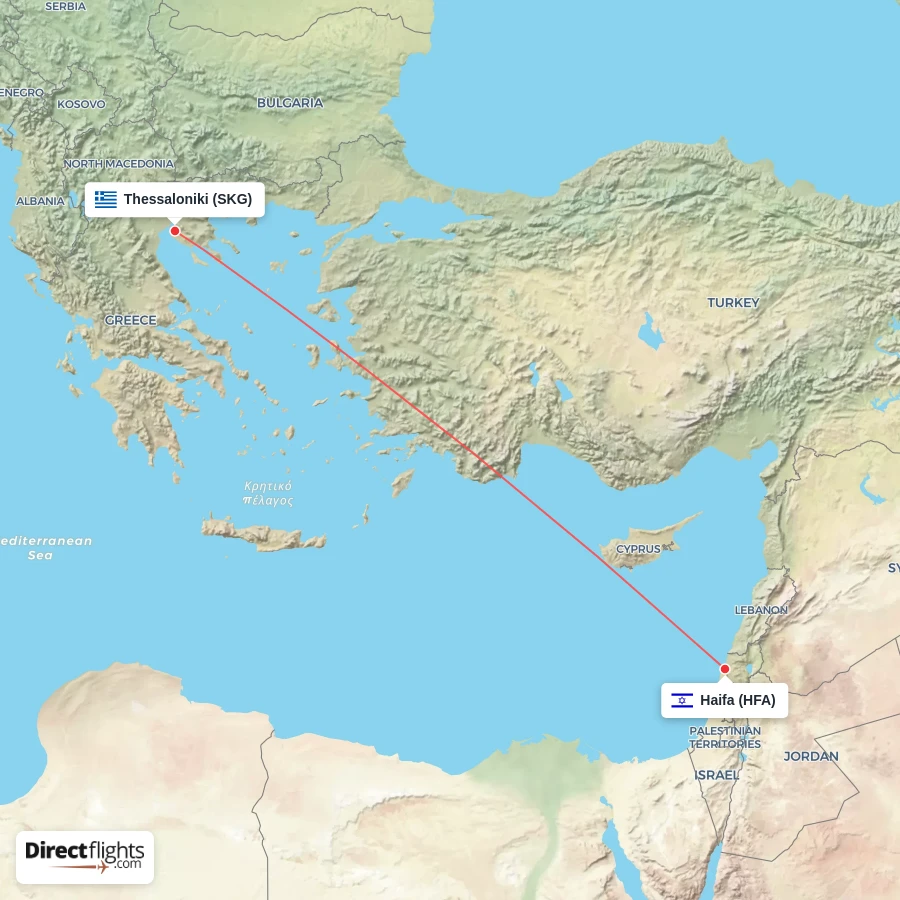 SKG - HFA route map