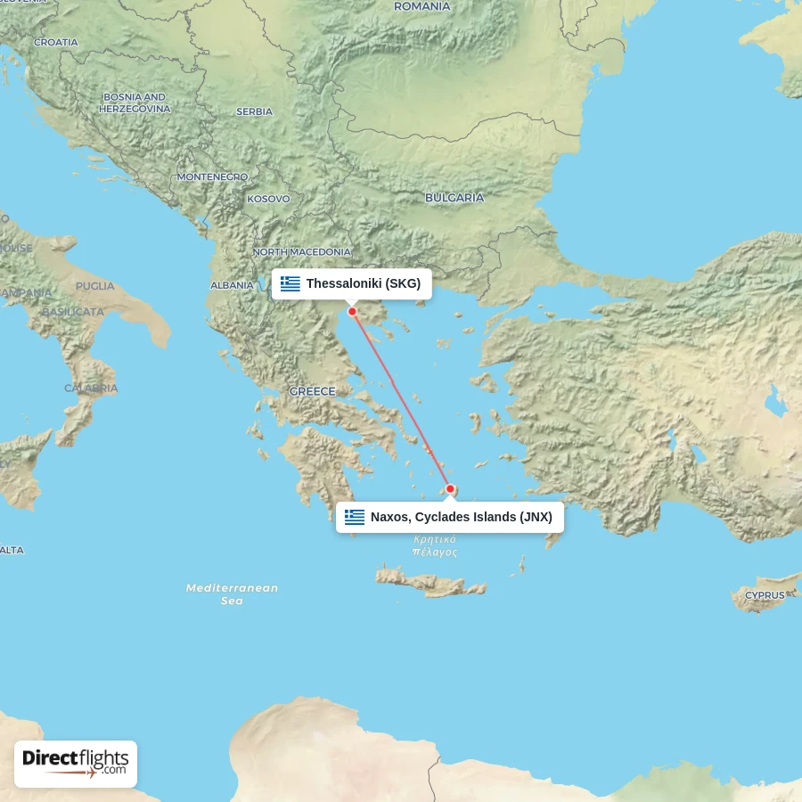 SKG - JNX route map