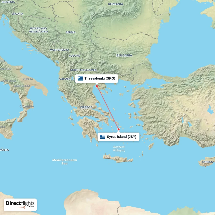 SKG - JSY route map