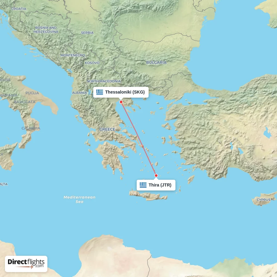 SKG - JTR route map