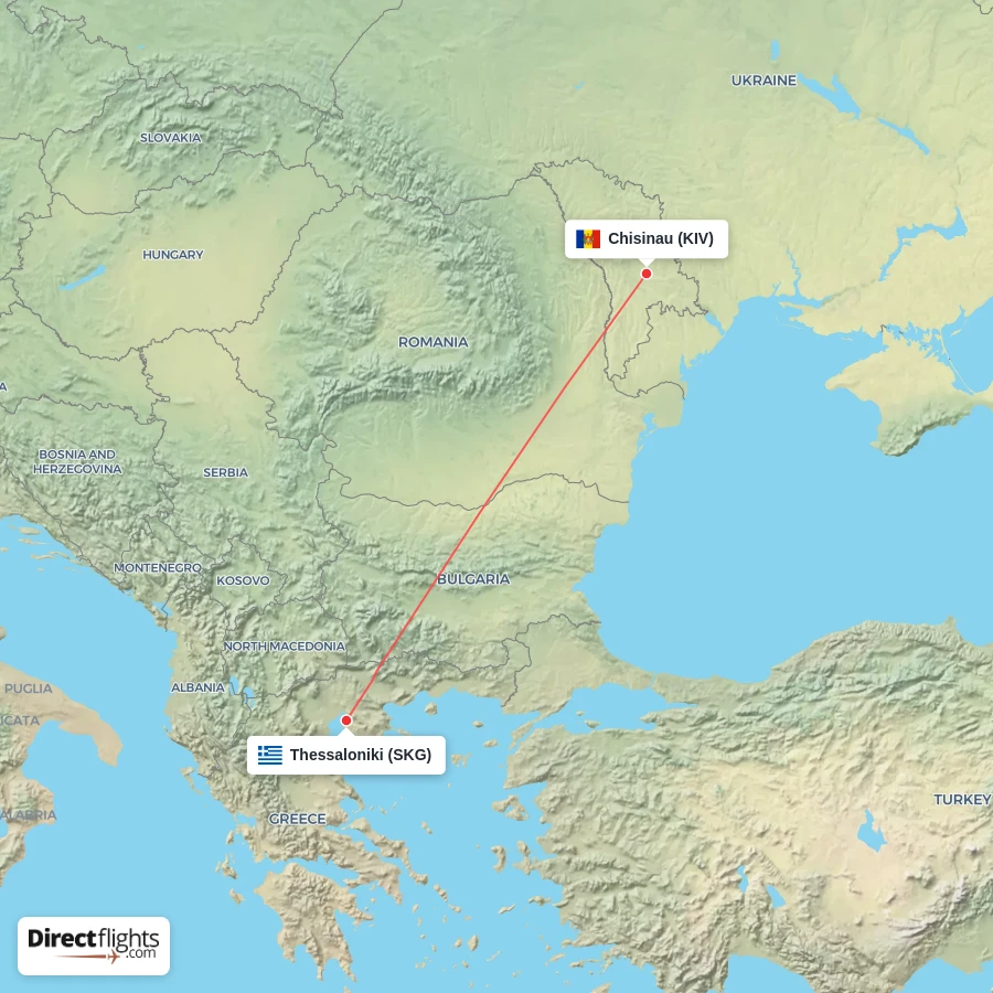 SKG - KIV route map