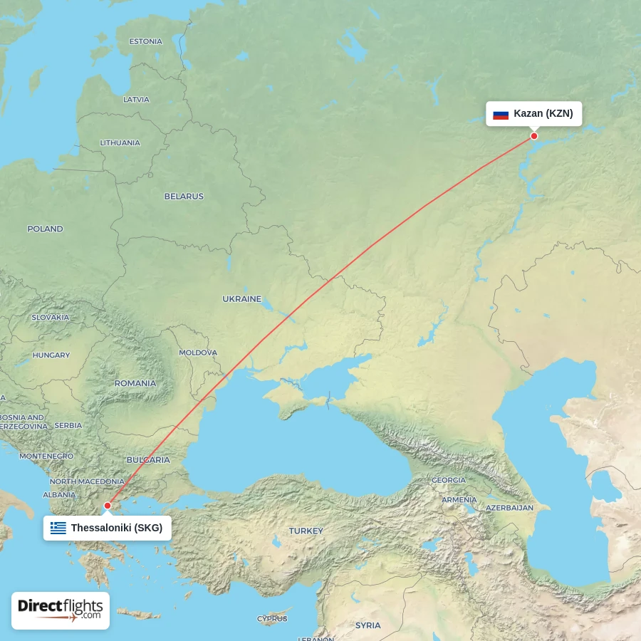 SKG - KZN route map
