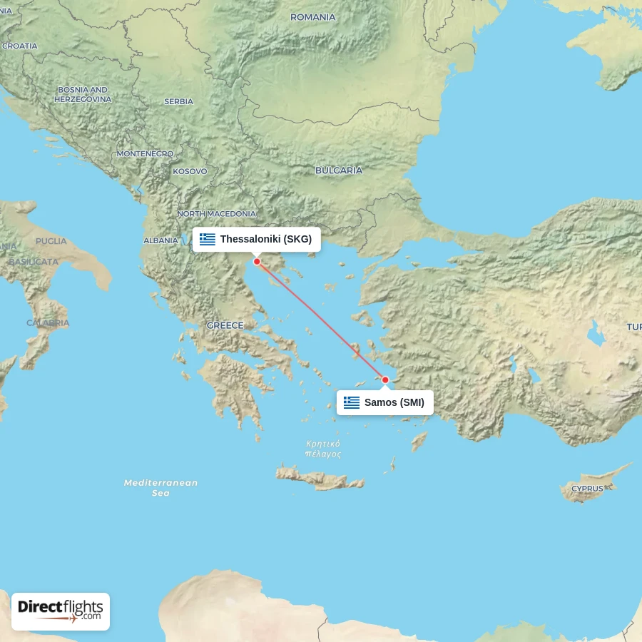 SKG - SMI route map