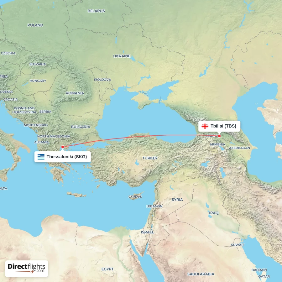 SKG - TBS route map
