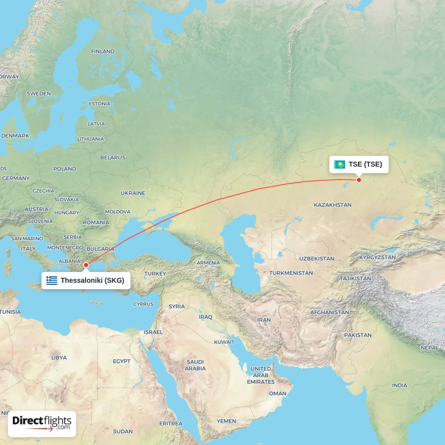 SKG - TSE route map