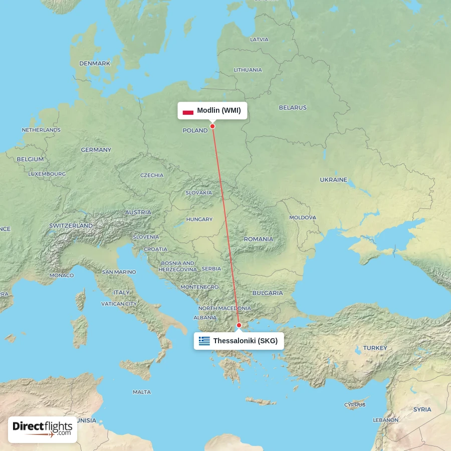 SKG - WMI route map