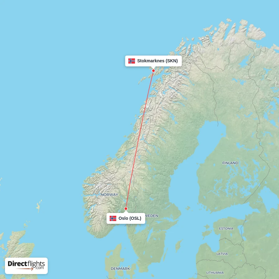 SKN - OSL route map