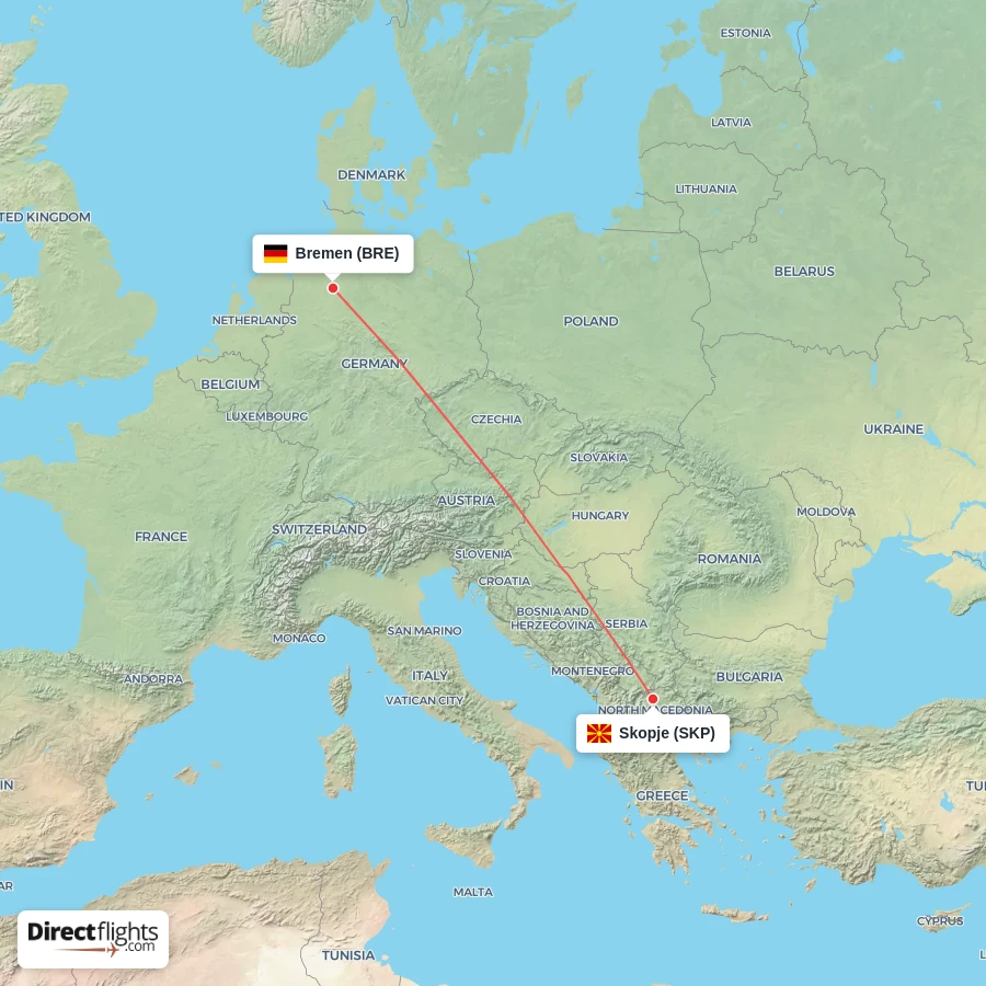 SKP - BRE route map