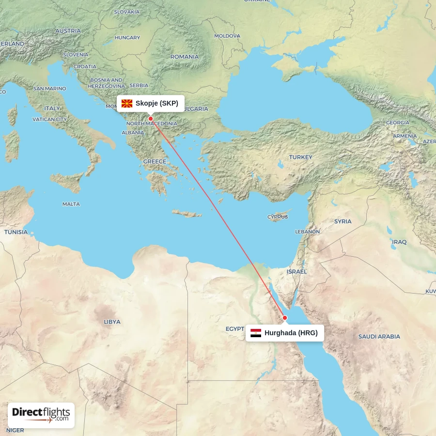 SKP - HRG route map