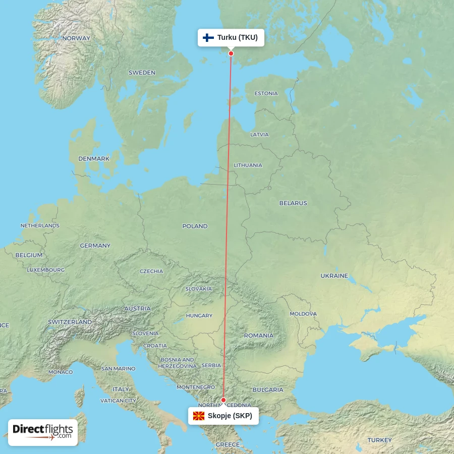 SKP - TKU route map